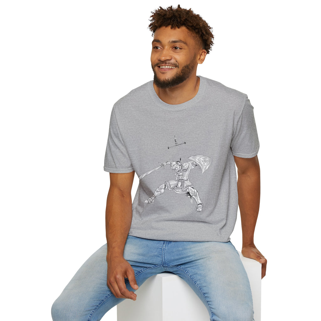 Knight Sword T-Shirt — Fantasy Armored Warrior Graphic Tee
