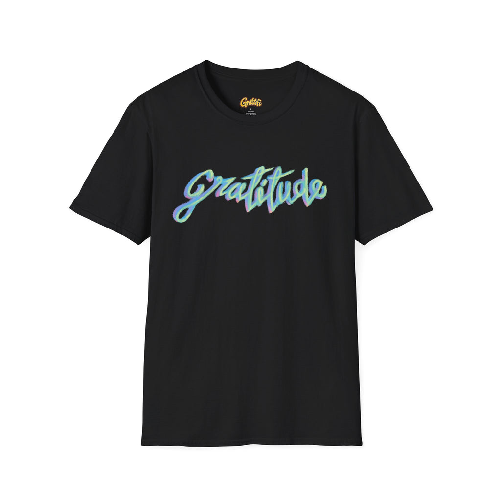 Gratitude Script T-Shirt — Positive Vibes Graphic Tee