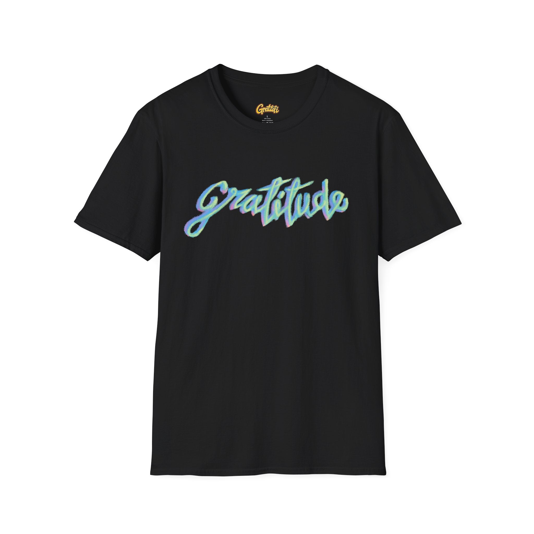 Gratitude Script T-Shirt — Positive Vibes Graphic Tee