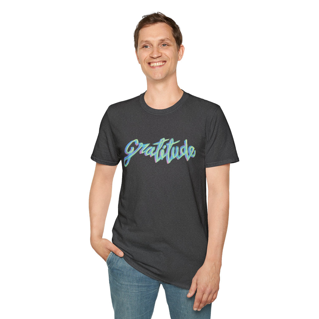 Gratitude Script T-Shirt — Positive Vibes Graphic Tee
