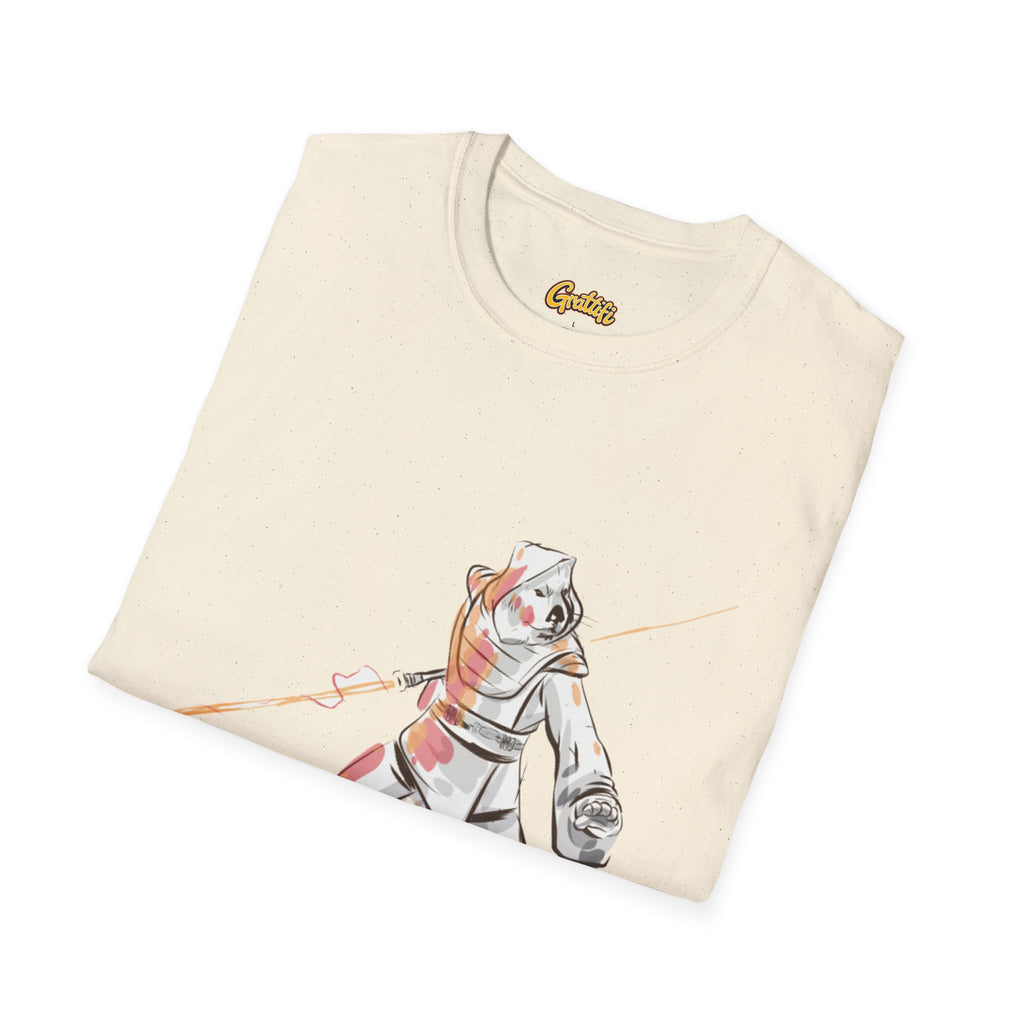 Knight Warrior Tee — Sci-Fi Illustration with energy sword