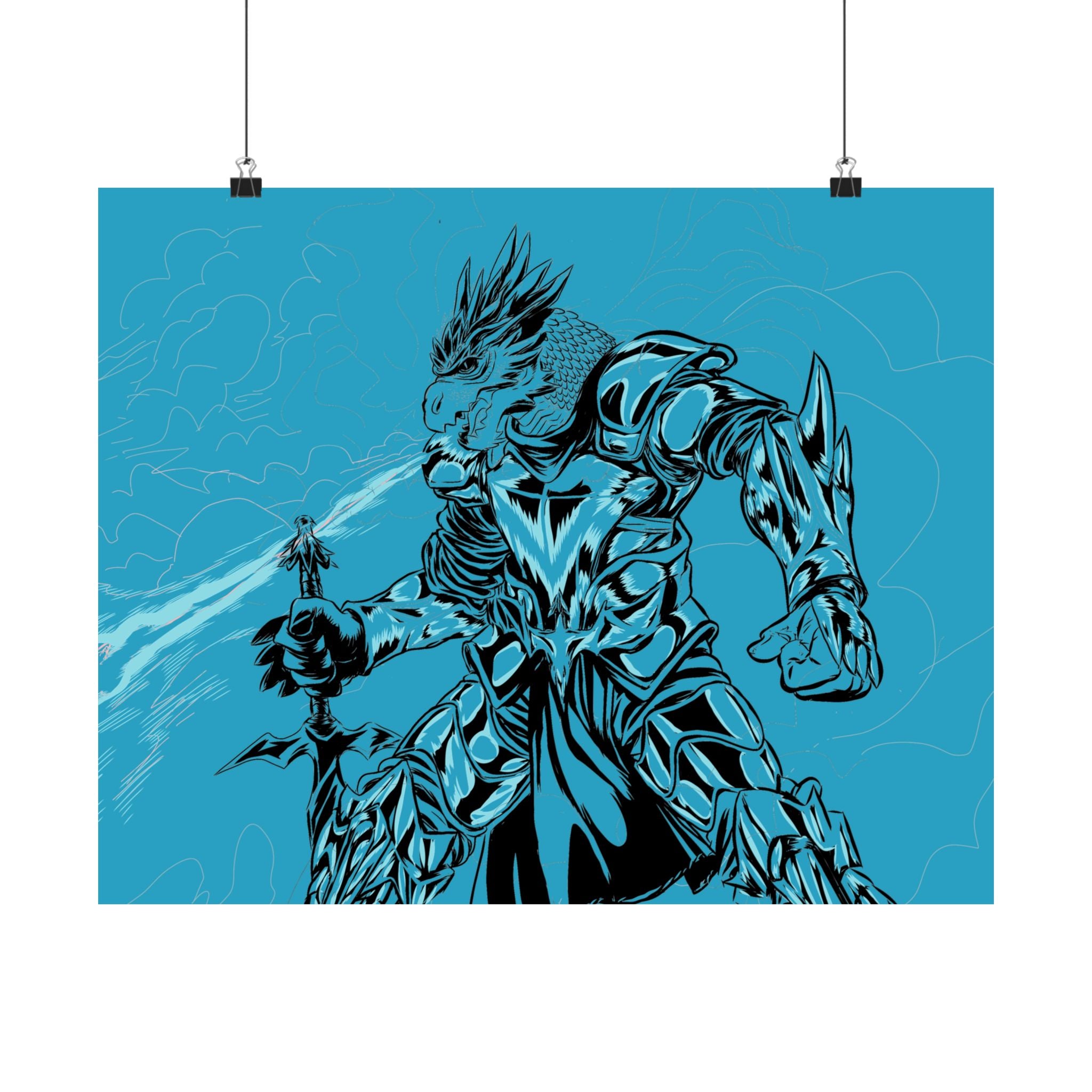 Dragonborn Warrior | Matte Poster
