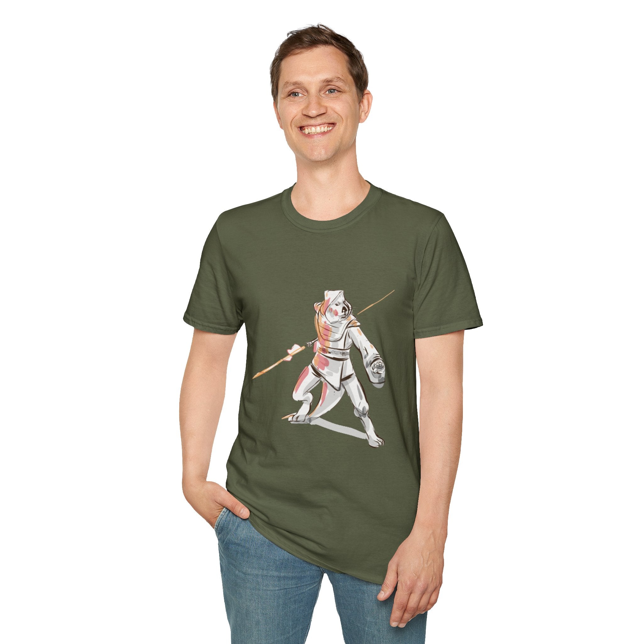 Knight Warrior Tee — Sci-Fi Illustration with energy sword