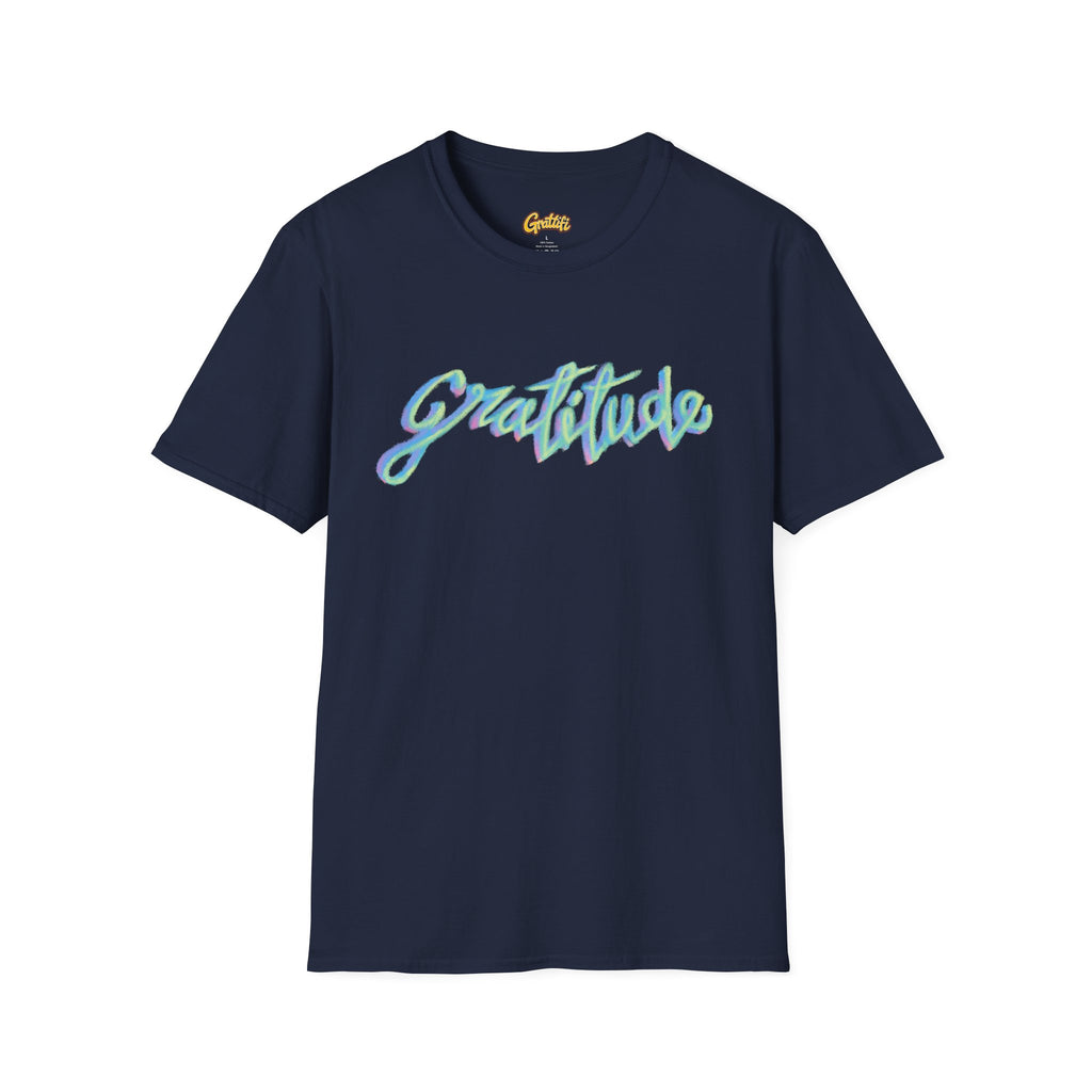 Gratitude Script T-Shirt — Positive Vibes Graphic Tee