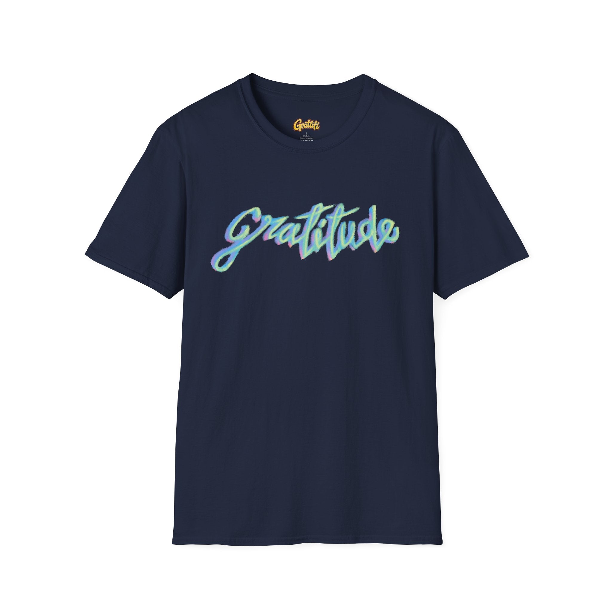 Gratitude Script T-Shirt — Positive Vibes Graphic Tee