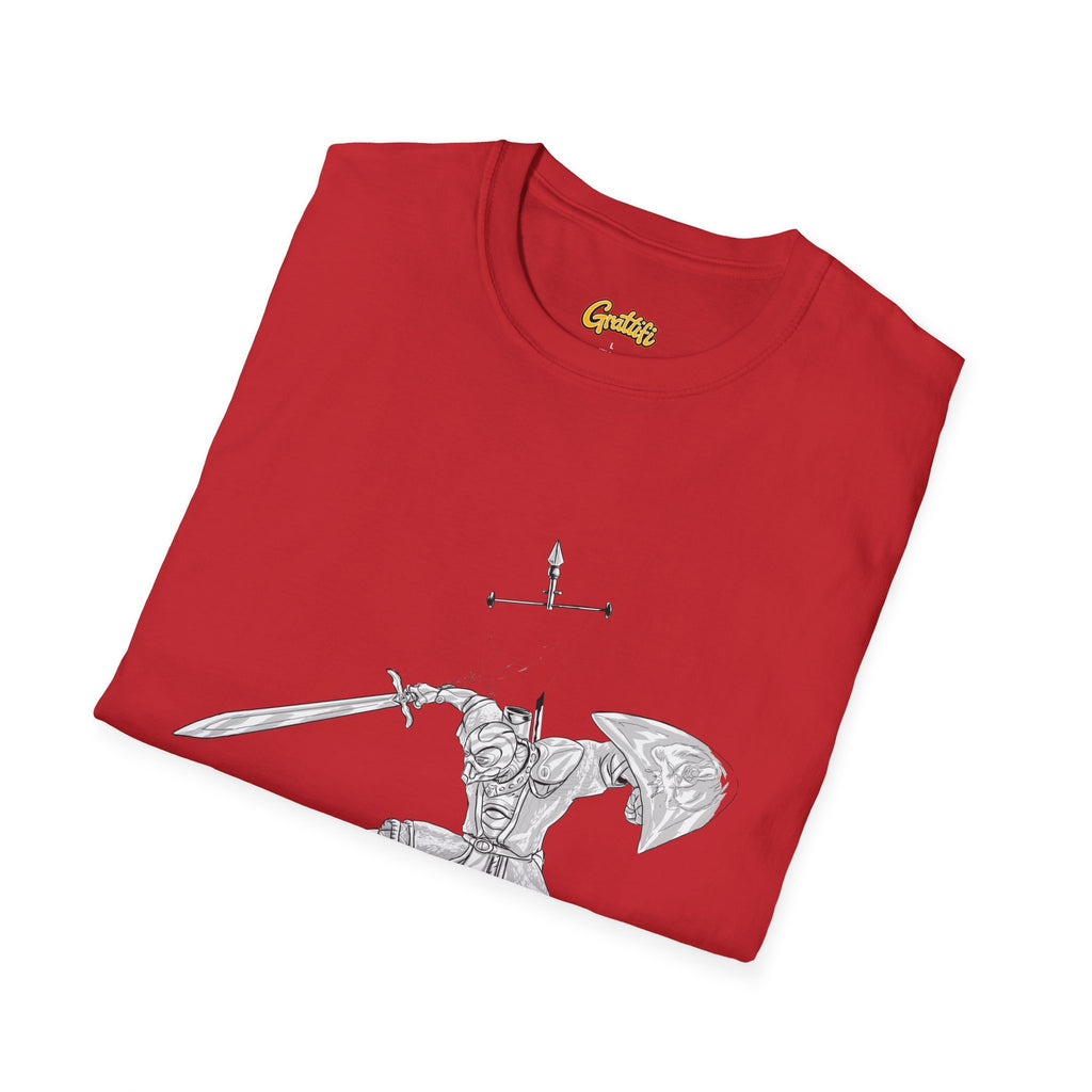 Knight Sword T-Shirt — Fantasy Armored Warrior Graphic Tee