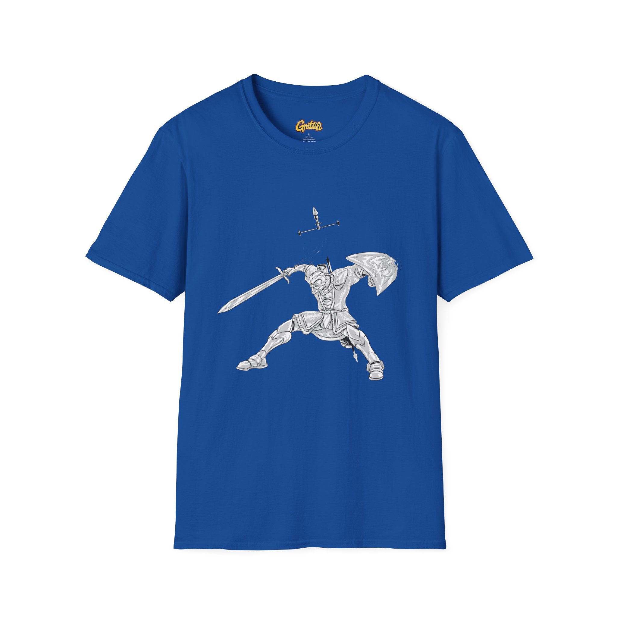 Knight Sword T-Shirt — Fantasy Armored Warrior Graphic Tee