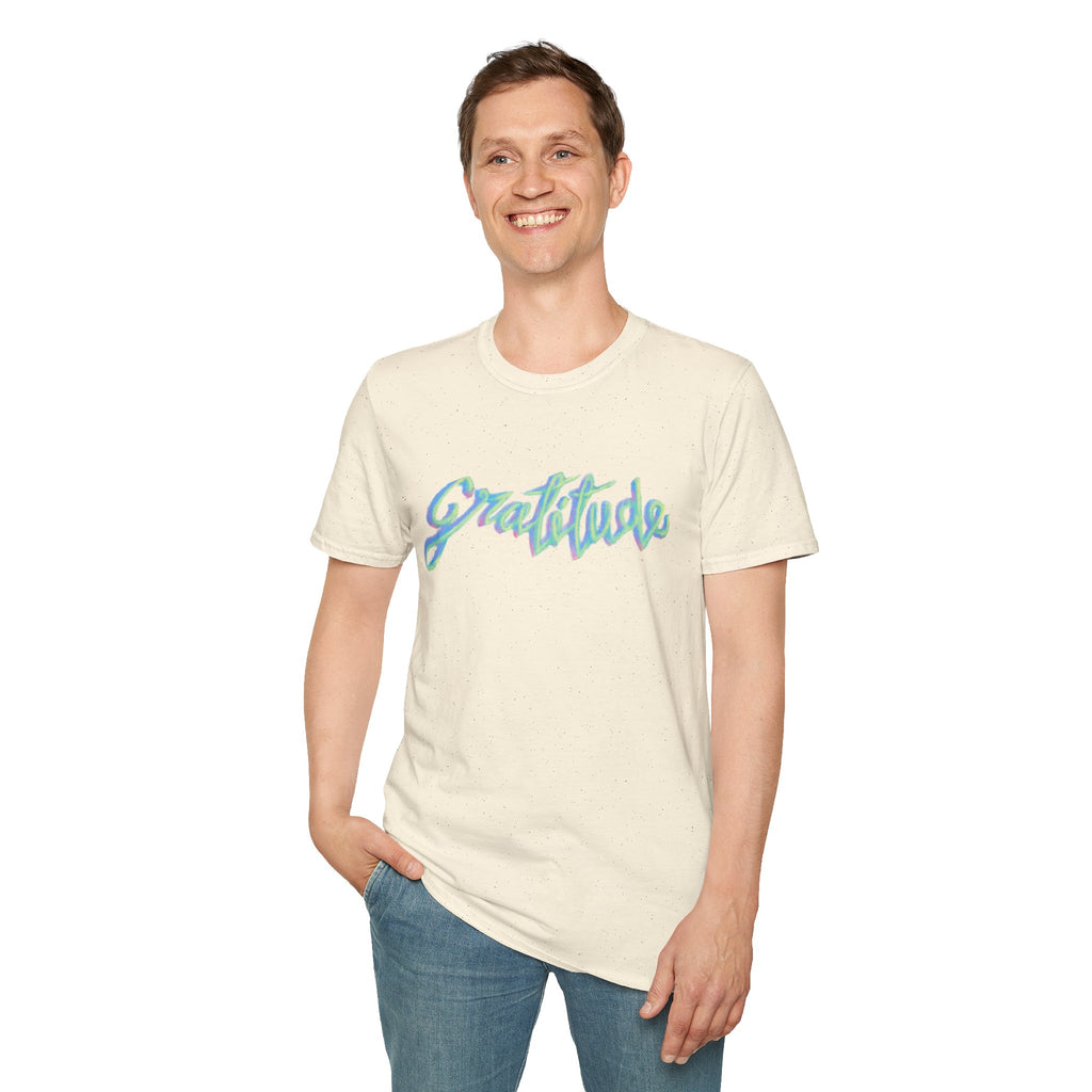 Gratitude Script T-Shirt — Positive Vibes Graphic Tee