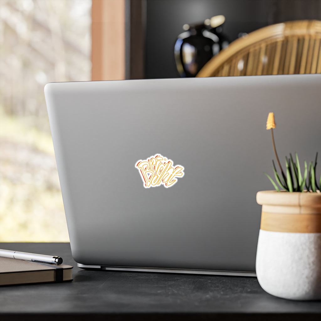 'Bright' Yellow Script Kiss-Cut Vinyl Decal