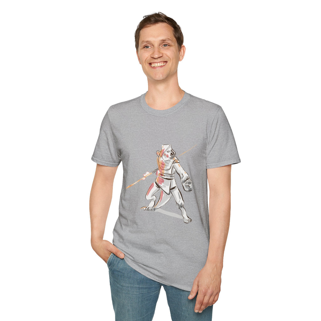 Knight Warrior Tee — Sci-Fi Illustration with energy sword