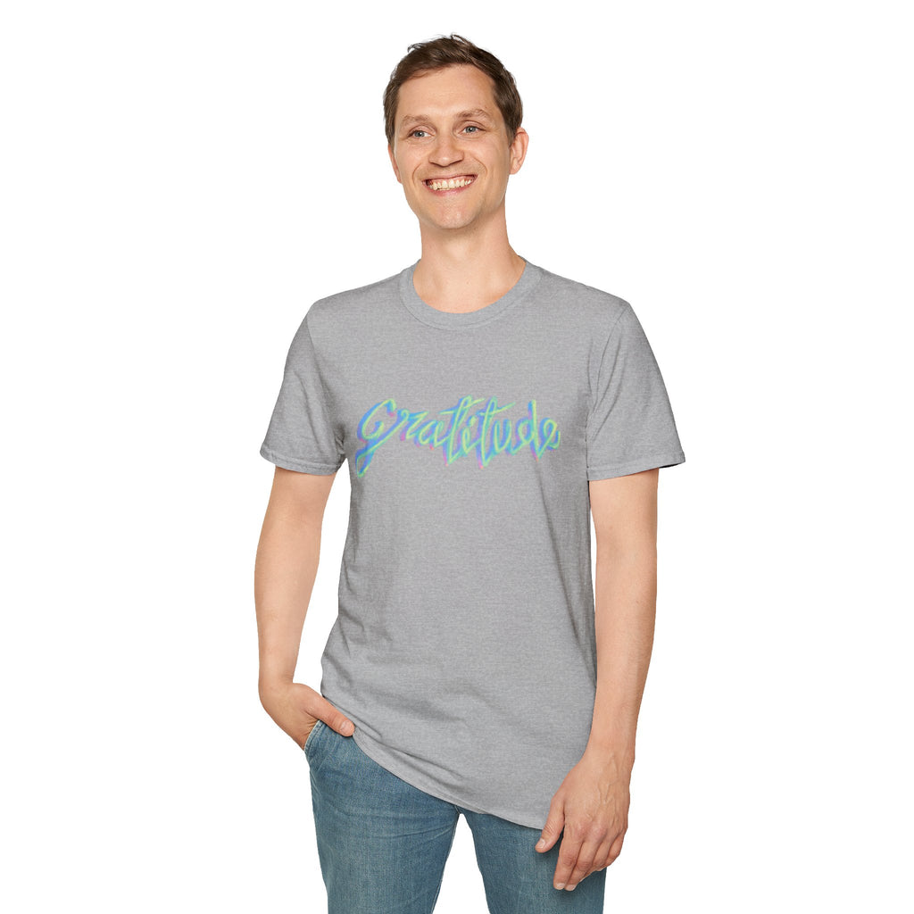 Gratitude Script T-Shirt — Positive Vibes Graphic Tee