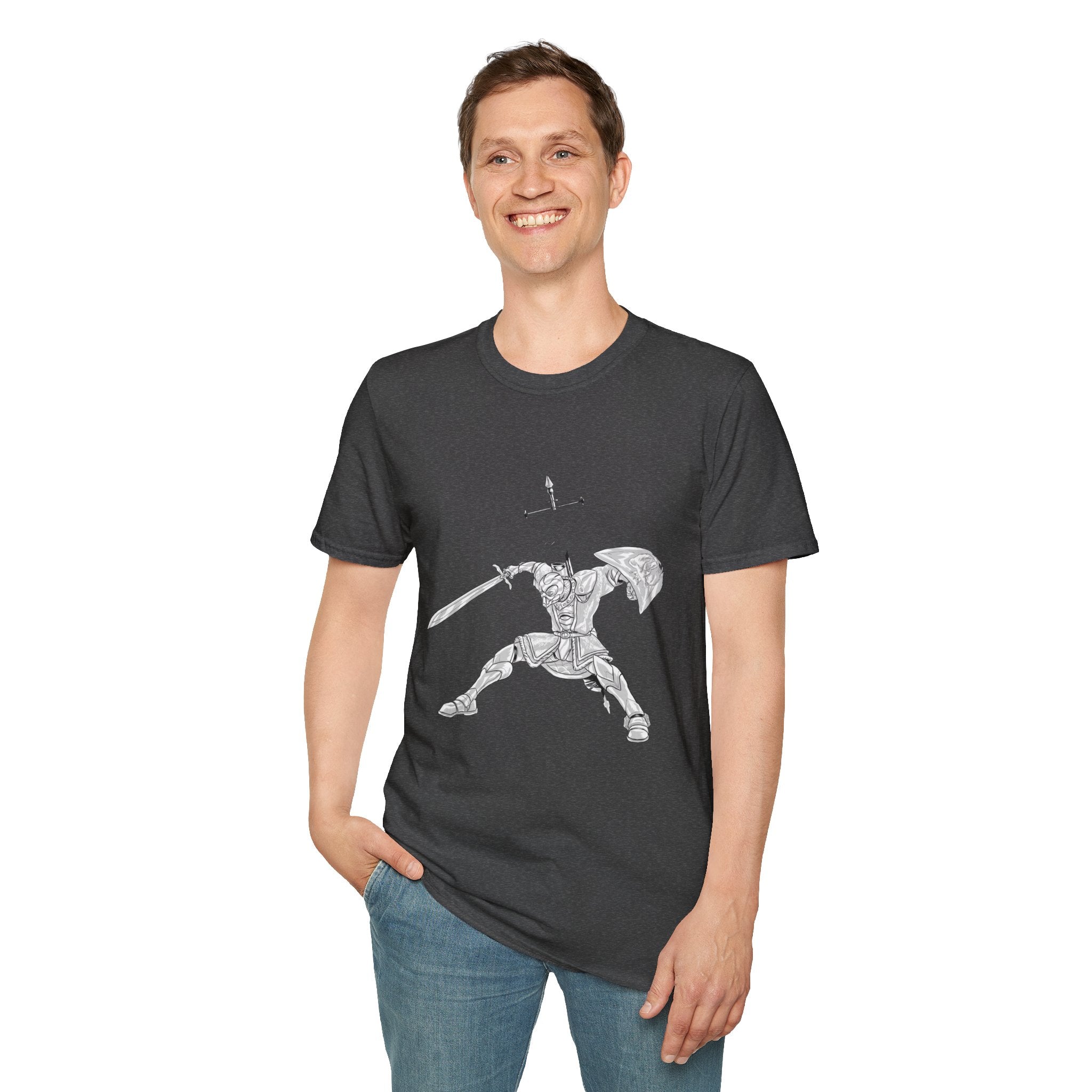 Knight Sword T-Shirt — Fantasy Armored Warrior Graphic Tee