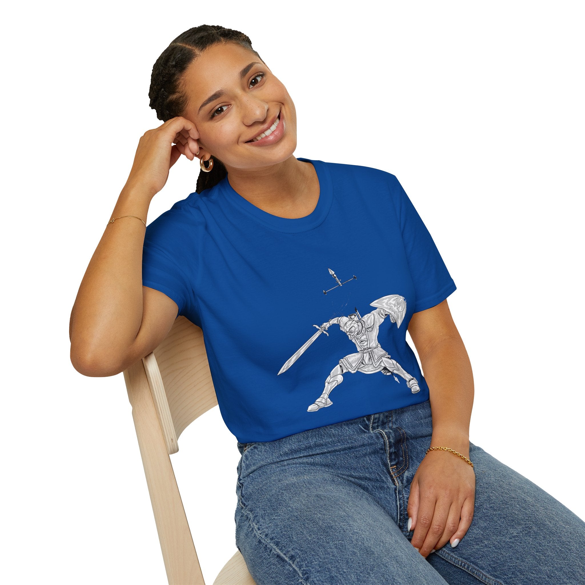 Knight Sword T-Shirt — Fantasy Armored Warrior Graphic Tee