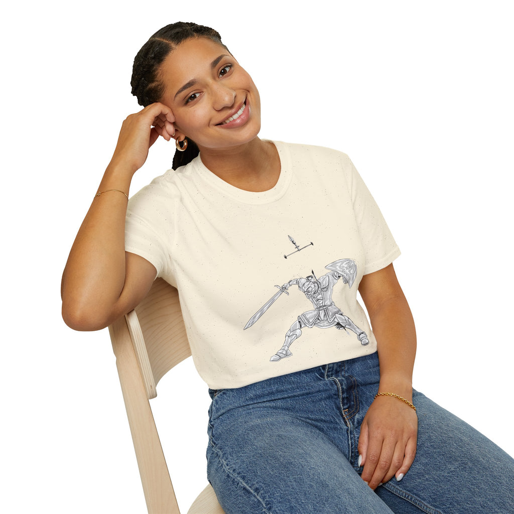 Knight Sword T-Shirt — Fantasy Armored Warrior Graphic Tee