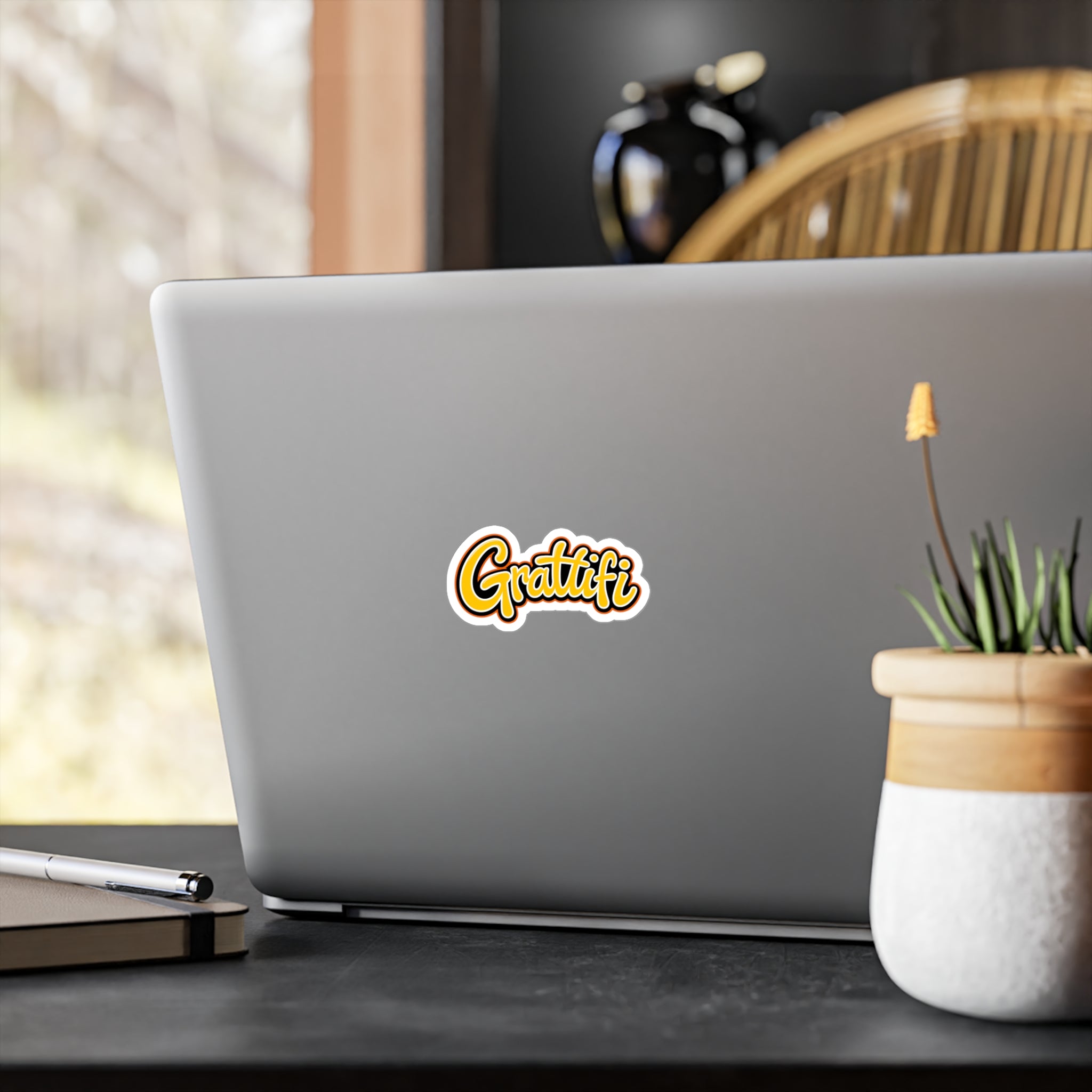 Graffiti Script Kiss-Cut Vinyl Decal – Yellow Street Art Sticker