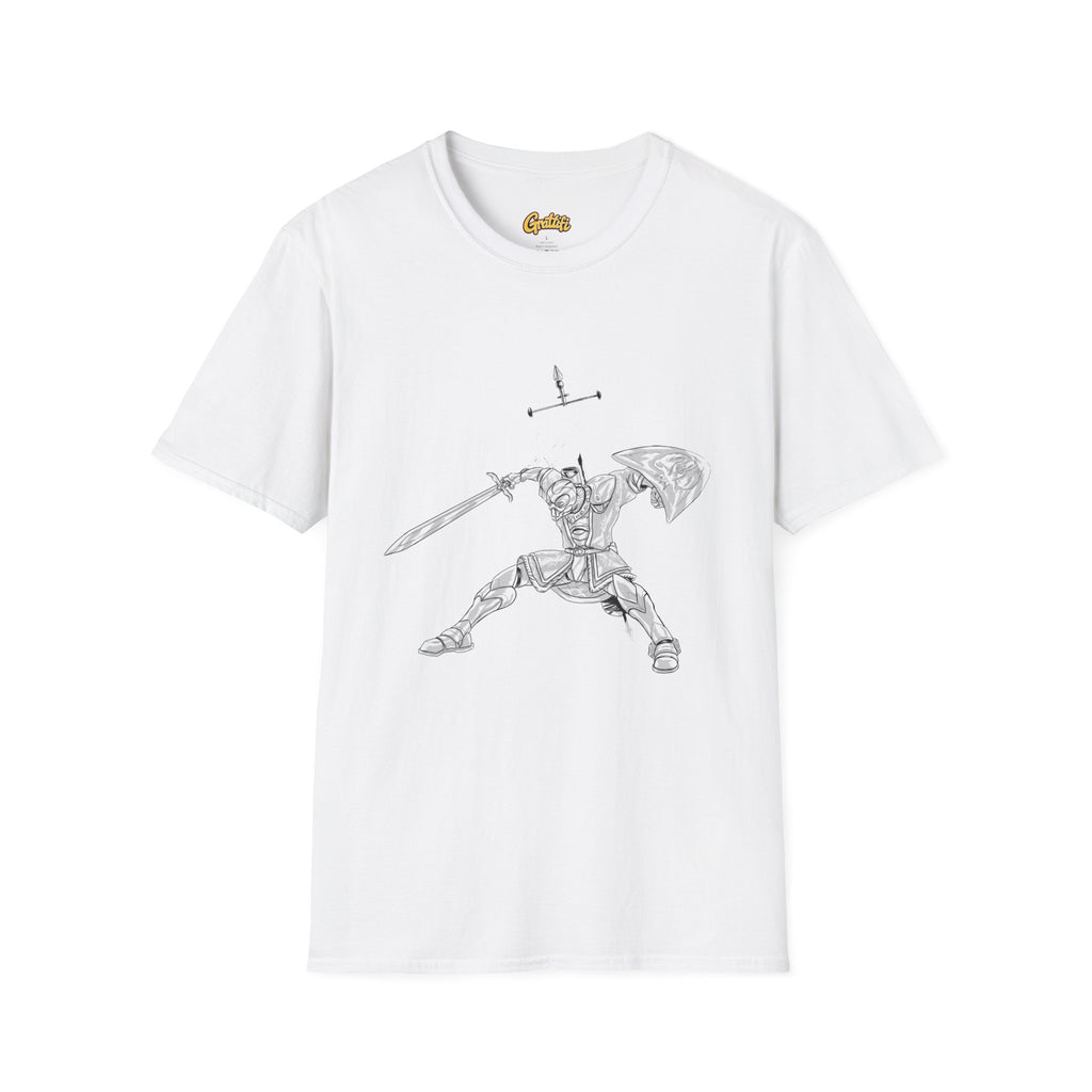 Knight Sword T-Shirt — Fantasy Armored Warrior Graphic Tee