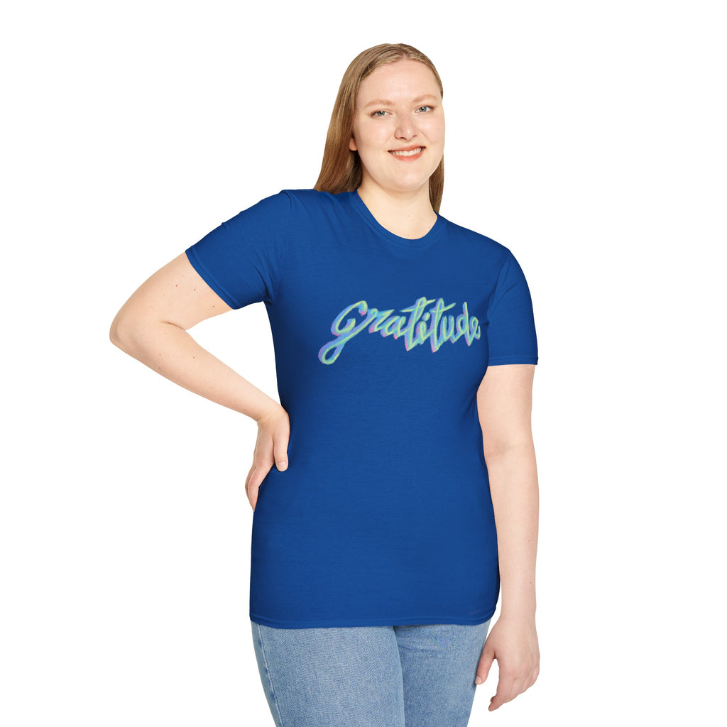 Gratitude Script T-Shirt — Positive Vibes Graphic Tee