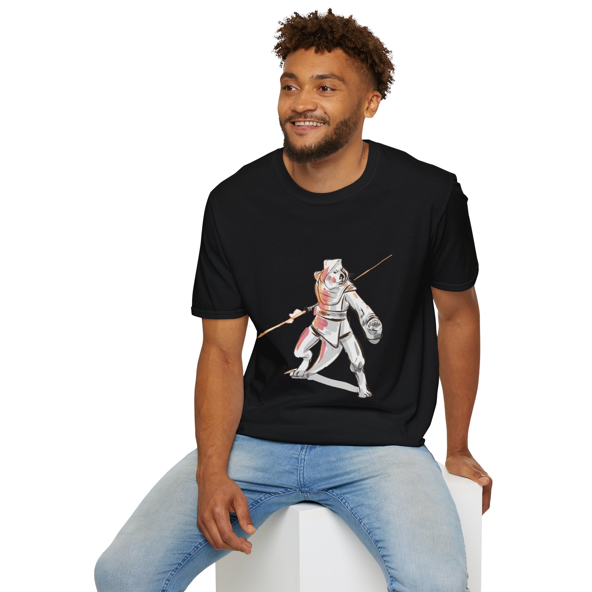 Knight Warrior Tee — Sci-Fi Illustration with energy sword