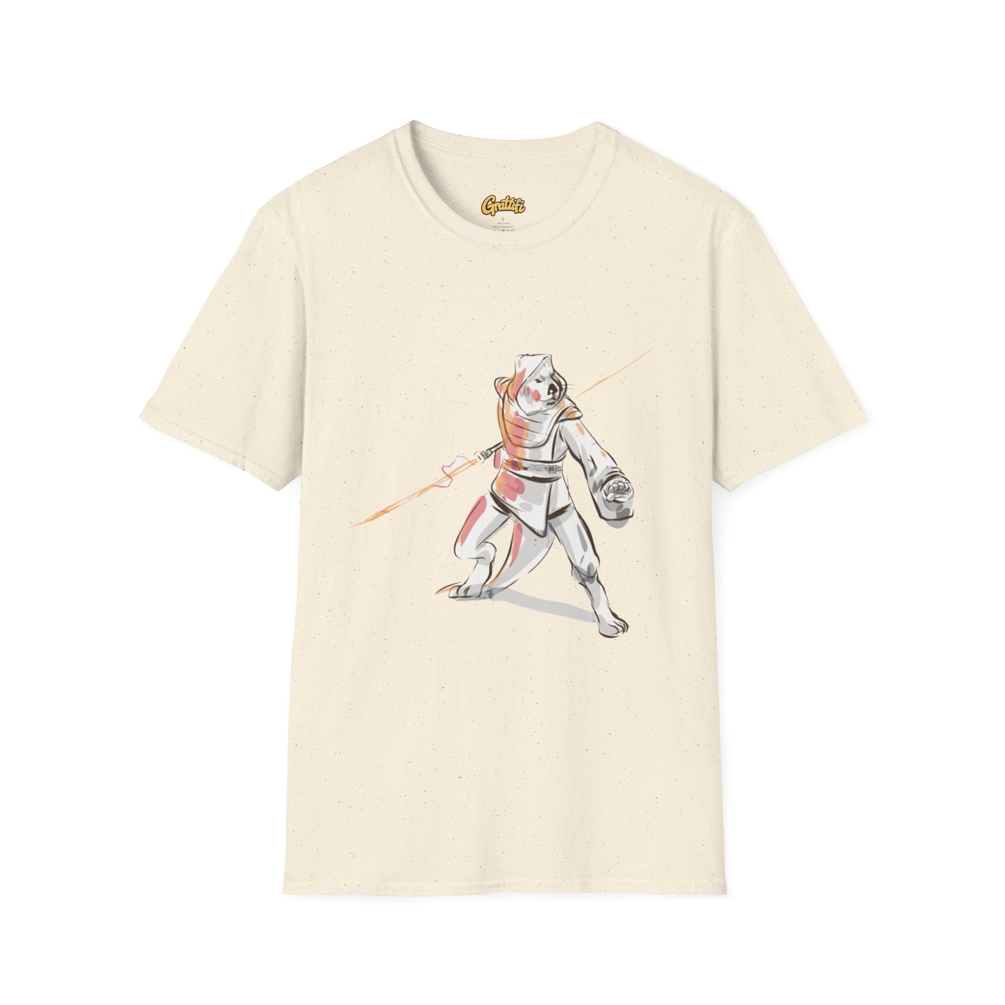 Knight Warrior Tee — Sci-Fi Illustration with energy sword