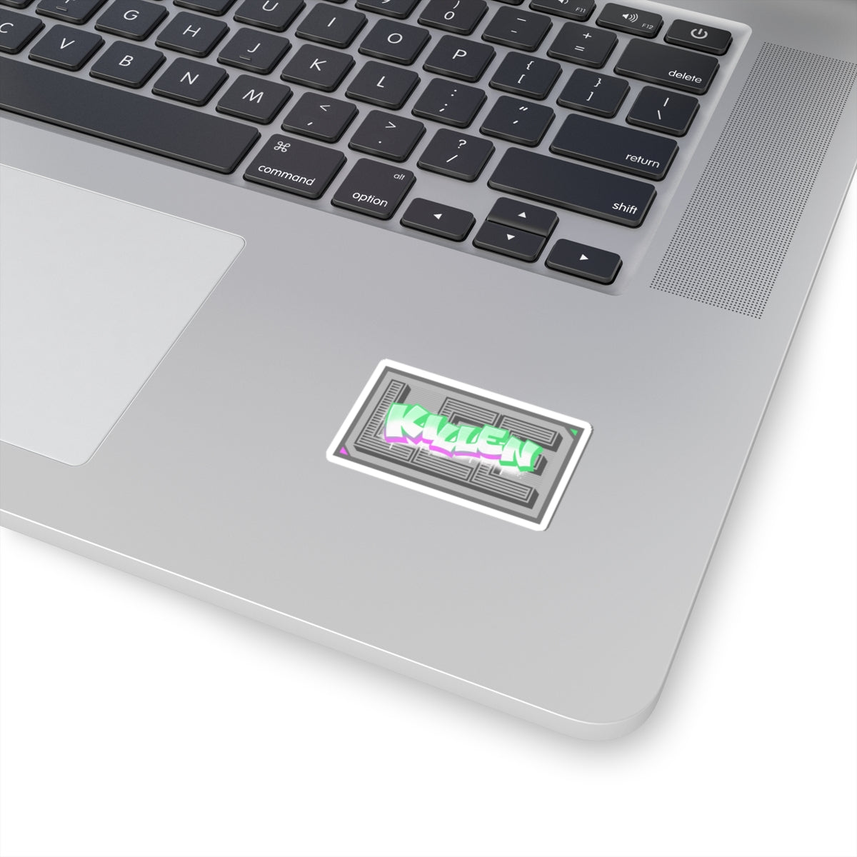 Graffiti 'LEE KILLEN' Kiss-Cut Sticker — Neon Green & Purple Street Art Decal