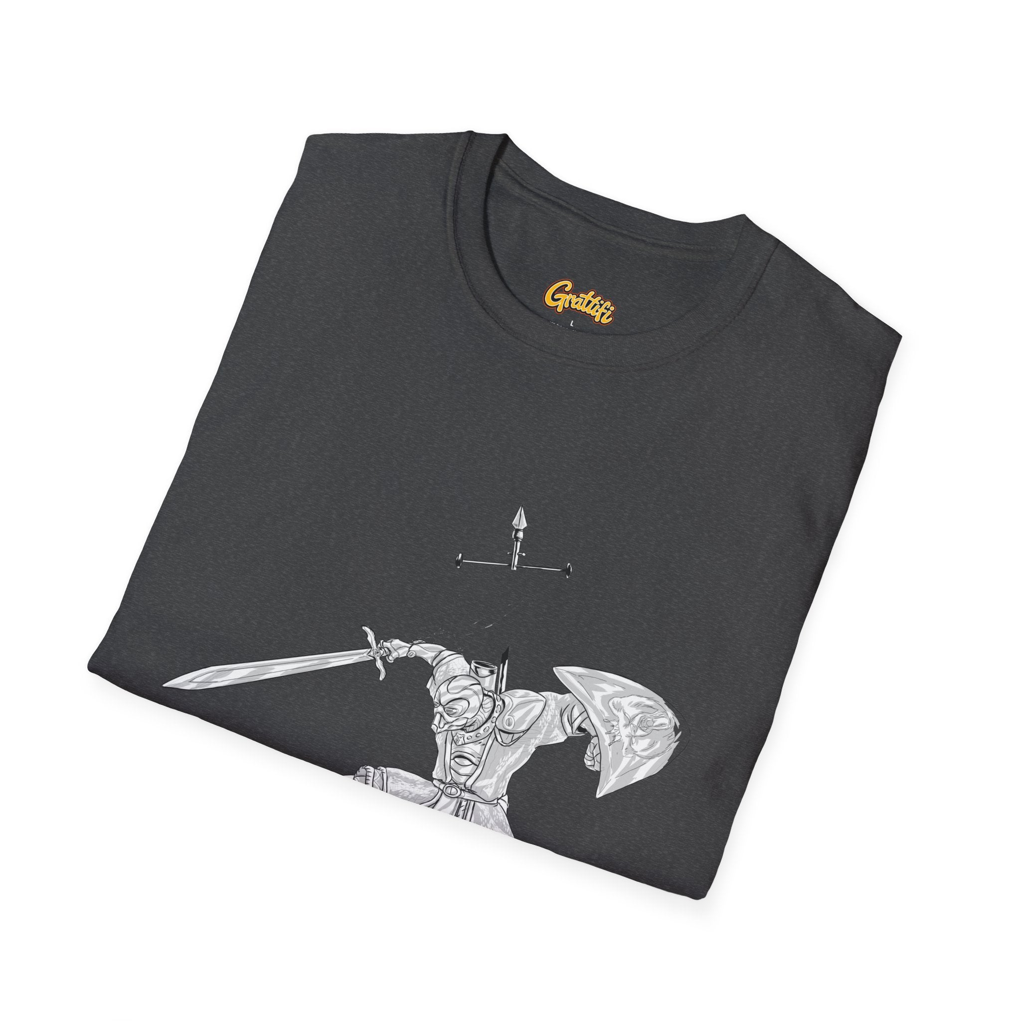 Knight Sword T-Shirt — Fantasy Armored Warrior Graphic Tee