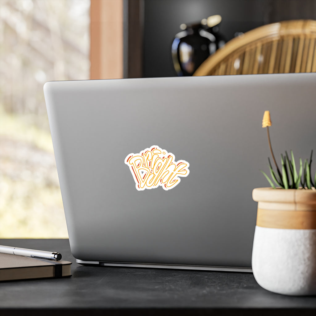 'Bright' Yellow Script Kiss-Cut Vinyl Decal