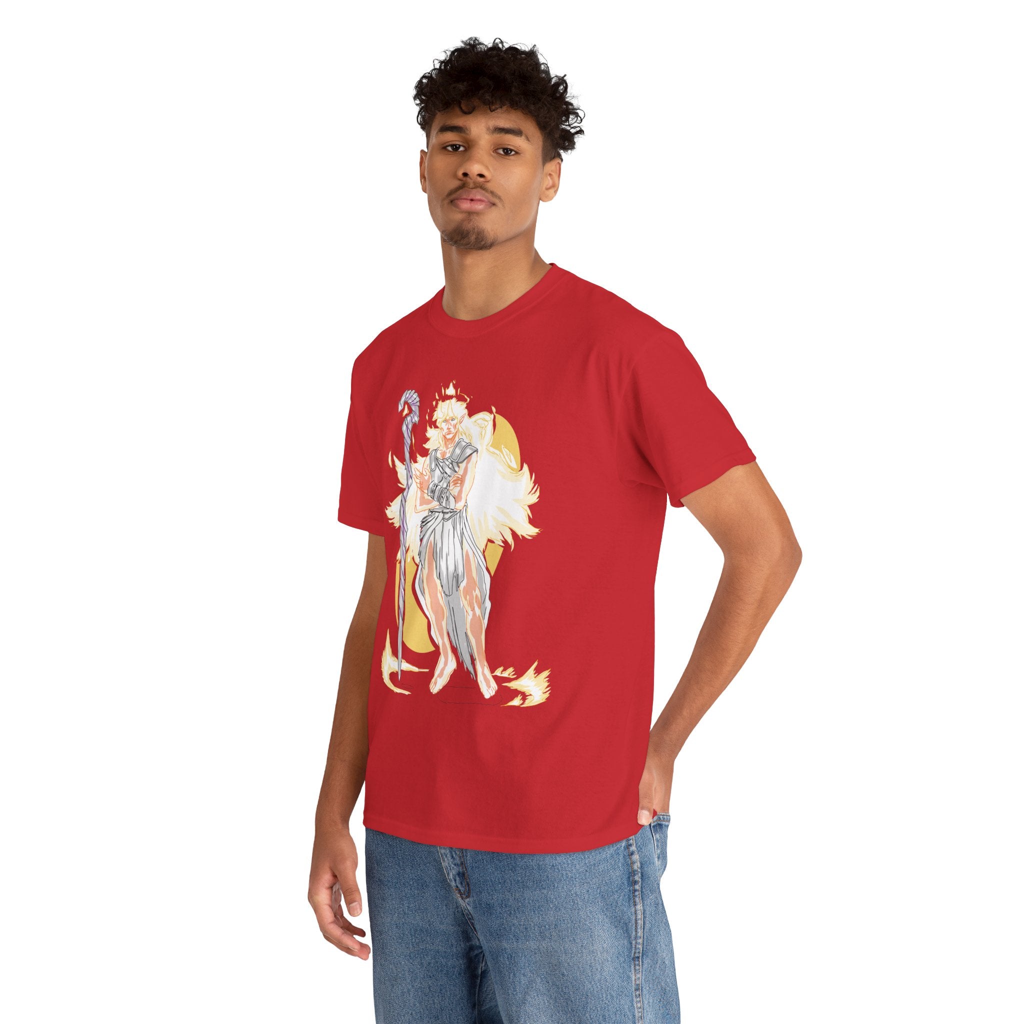 Flameborne Sorcerer Graphic Tee — Fantasy Mage Fire Sorcerer Shirt