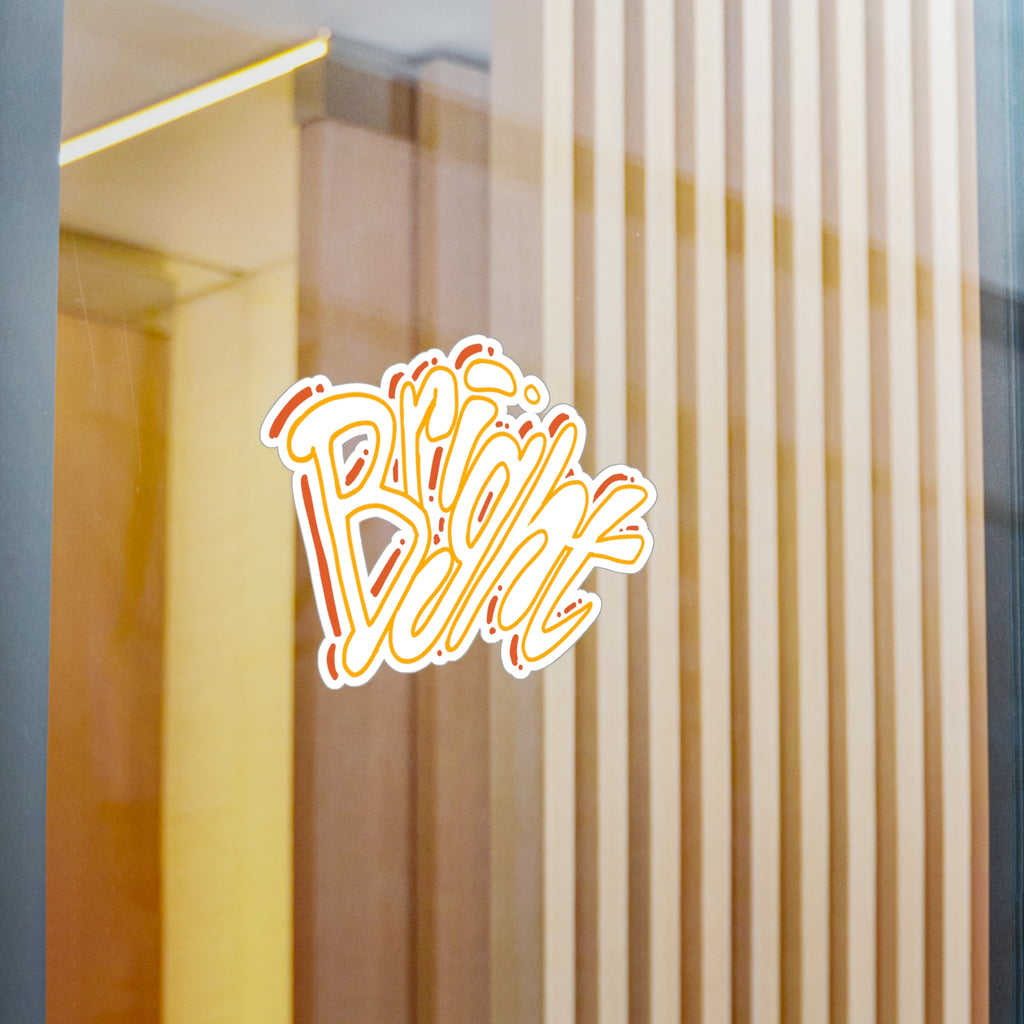 'Bright' Yellow Script Kiss-Cut Vinyl Decal