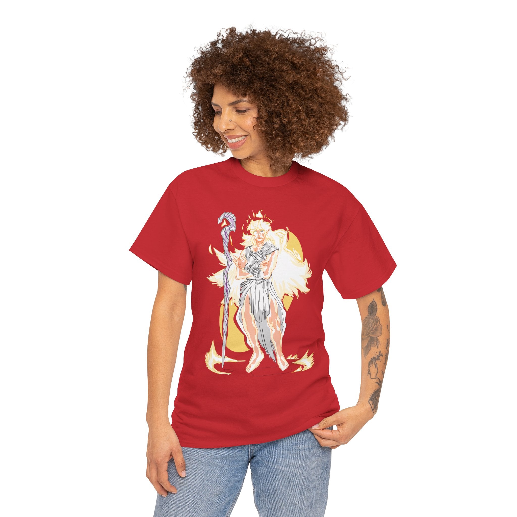 Flameborne Sorcerer Graphic Tee — Fantasy Mage Fire Sorcerer Shirt