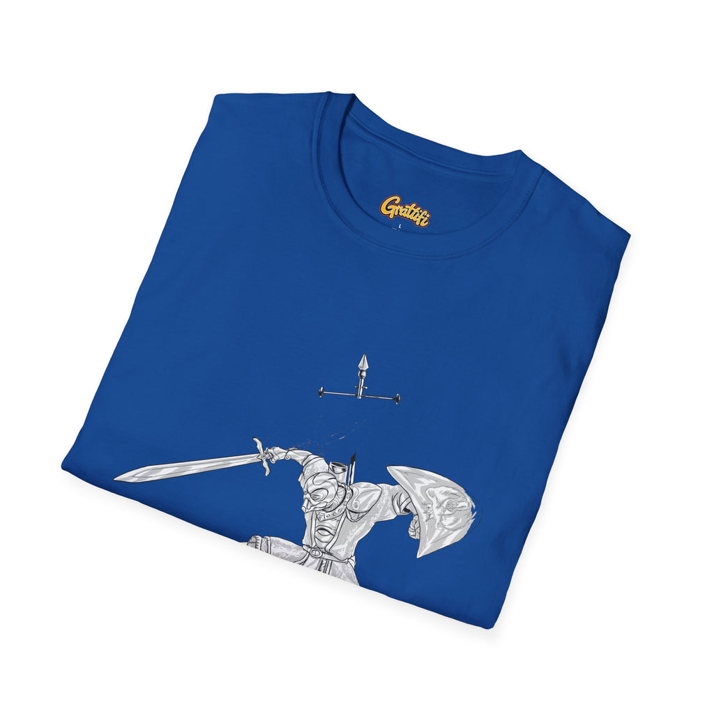 Knight Sword T-Shirt — Fantasy Armored Warrior Graphic Tee