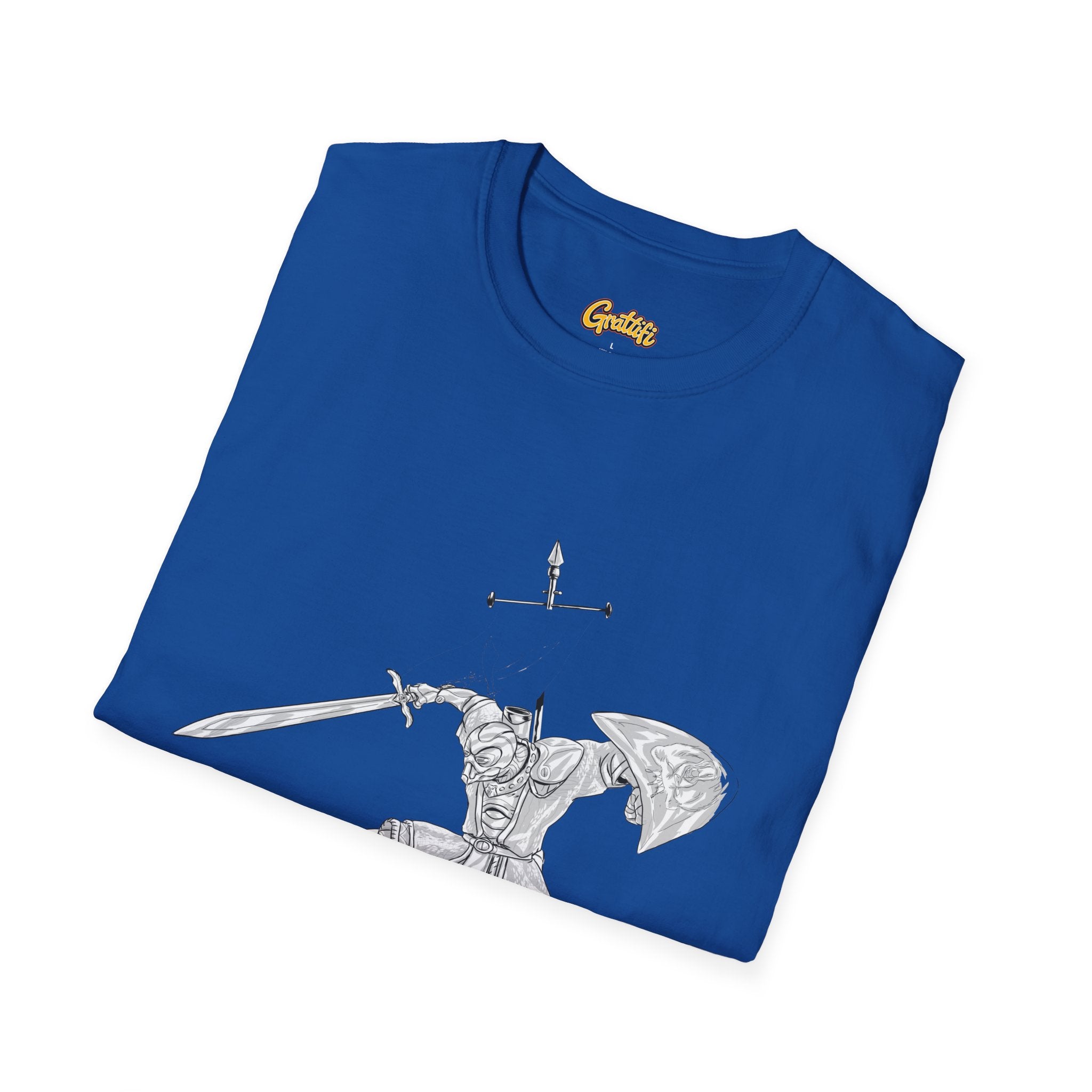 Knight Sword T-Shirt — Fantasy Armored Warrior Graphic Tee