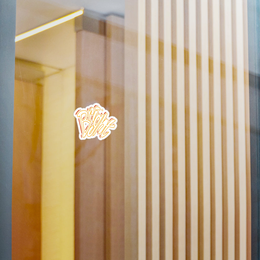 'Bright' Yellow Script Kiss-Cut Vinyl Decal