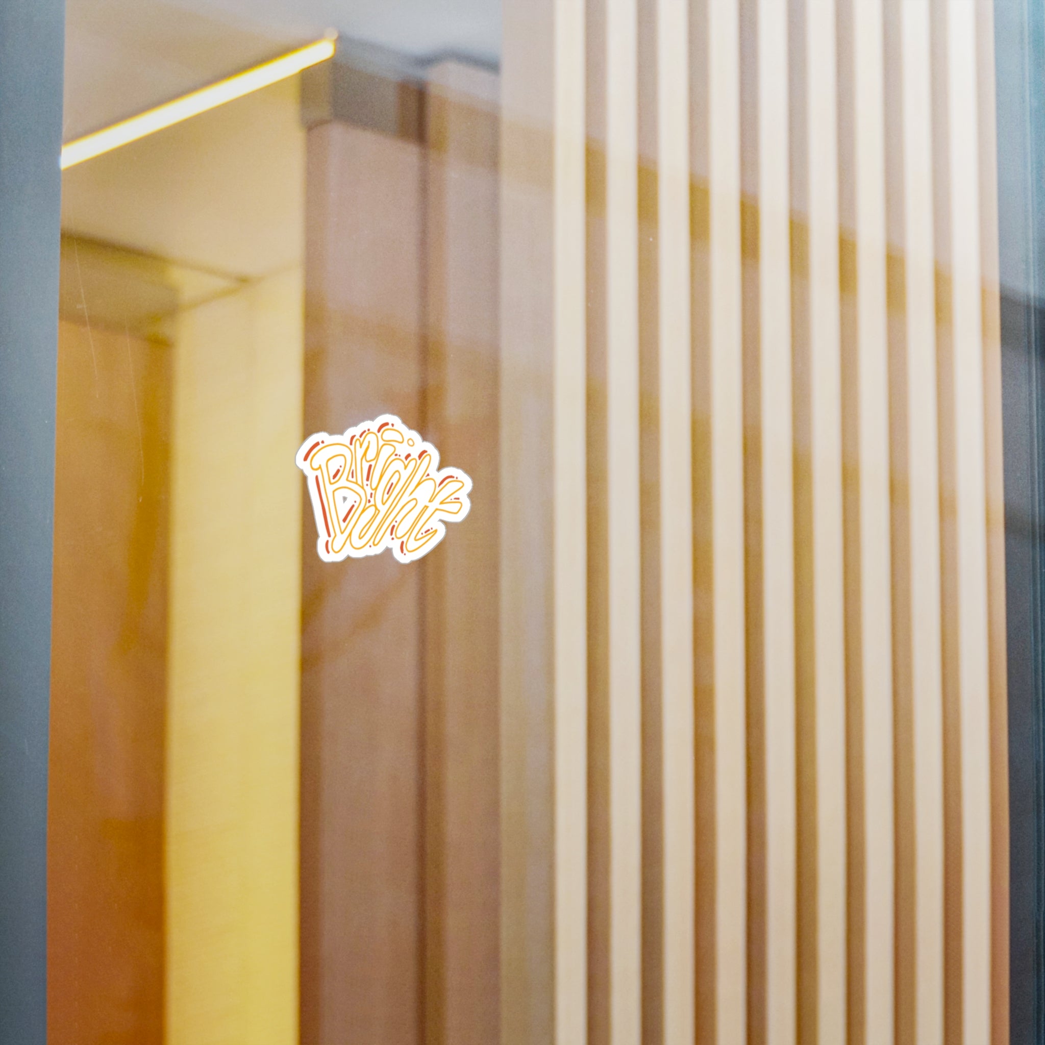 'Bright' Yellow Script Kiss-Cut Vinyl Decal