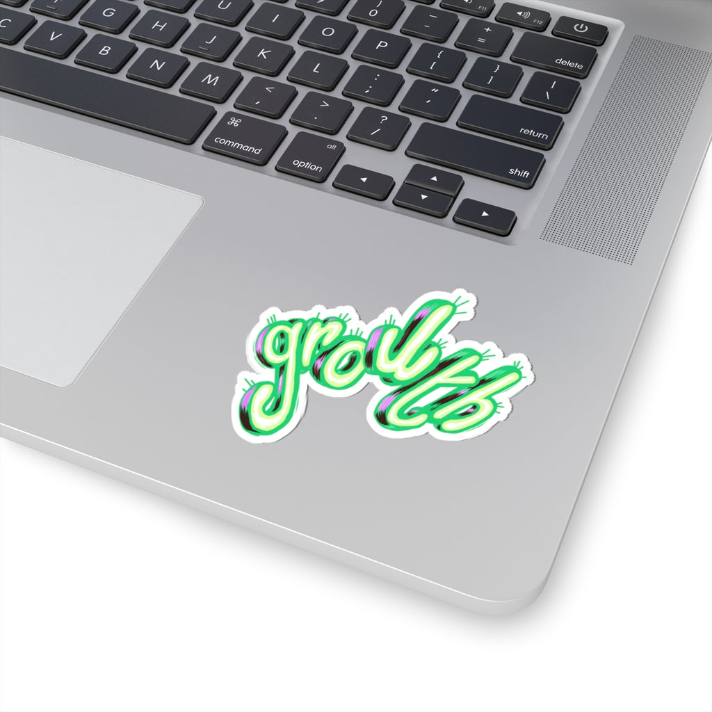 Growth Green Kiss-Cut Sticker — Cactus Lover Laptop Decal