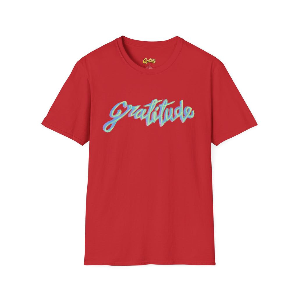 Gratitude Script T-Shirt — Positive Vibes Graphic Tee
