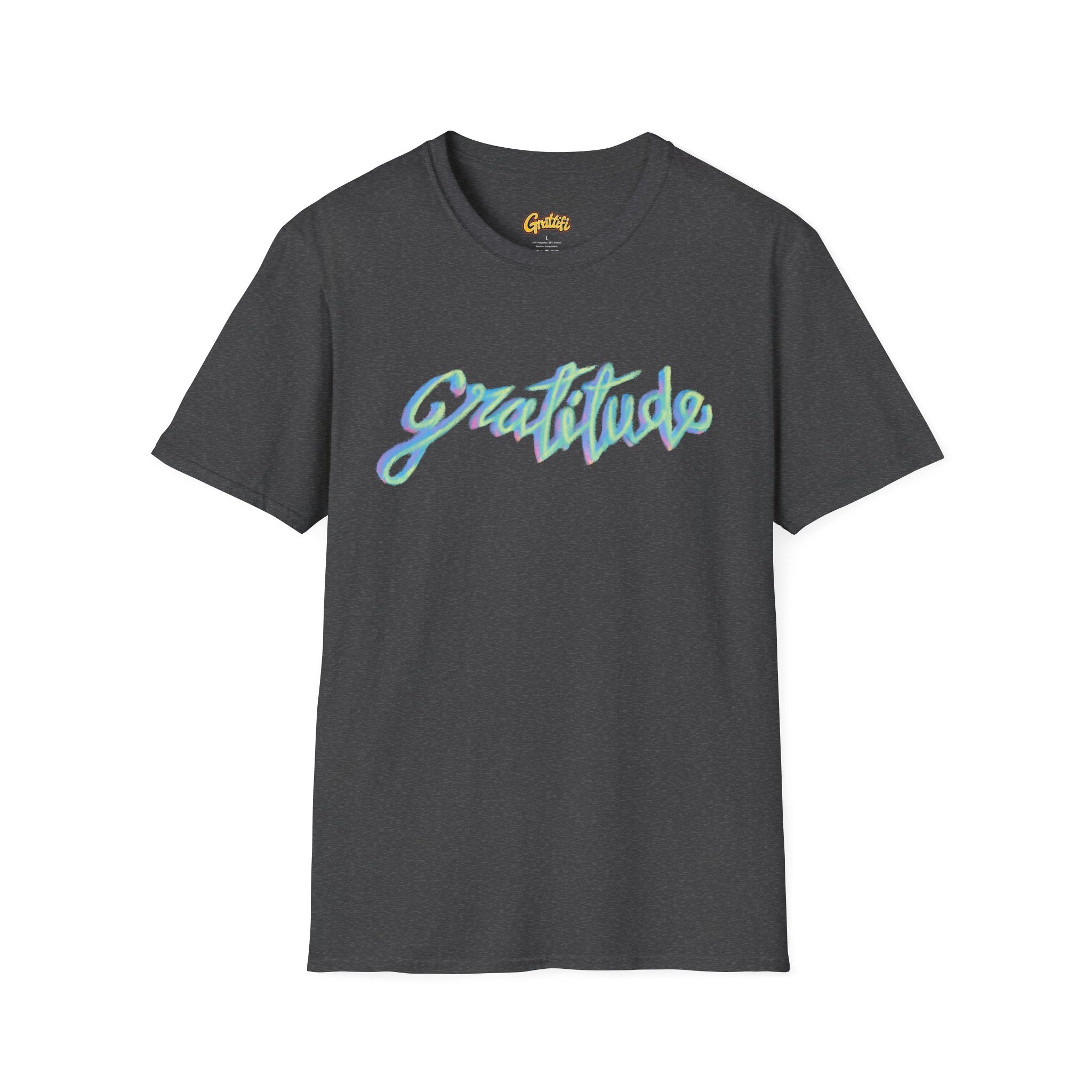Gratitude Script T-Shirt — Positive Vibes Graphic Tee