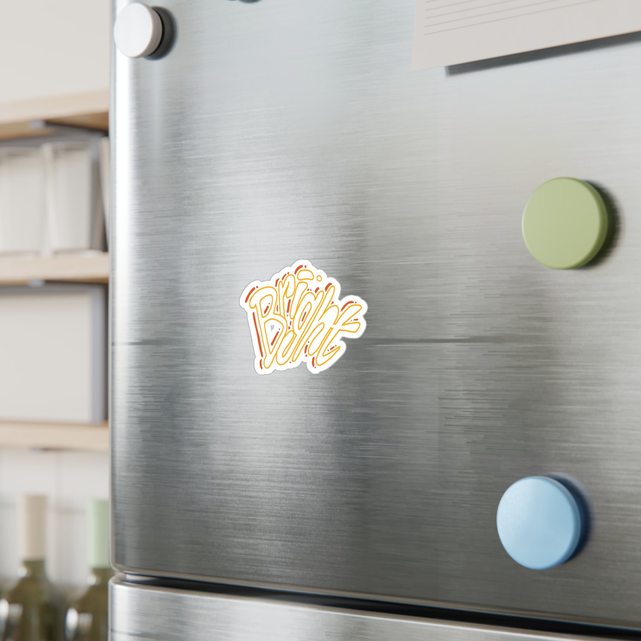 'Bright' Yellow Script Kiss-Cut Vinyl Decal