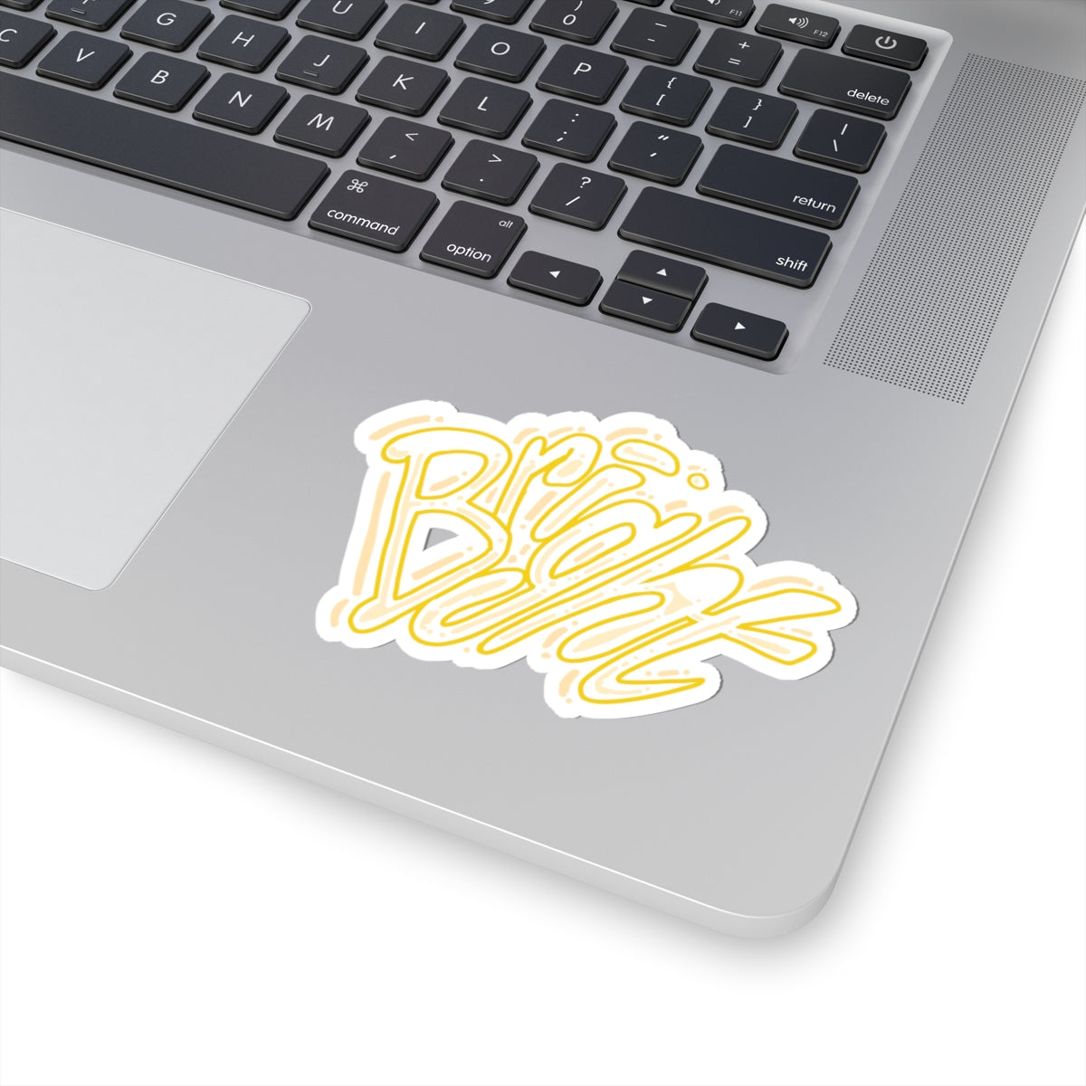 Bright Script Kiss-Cut Sticker — Yellow Handlettered Laptop Decal