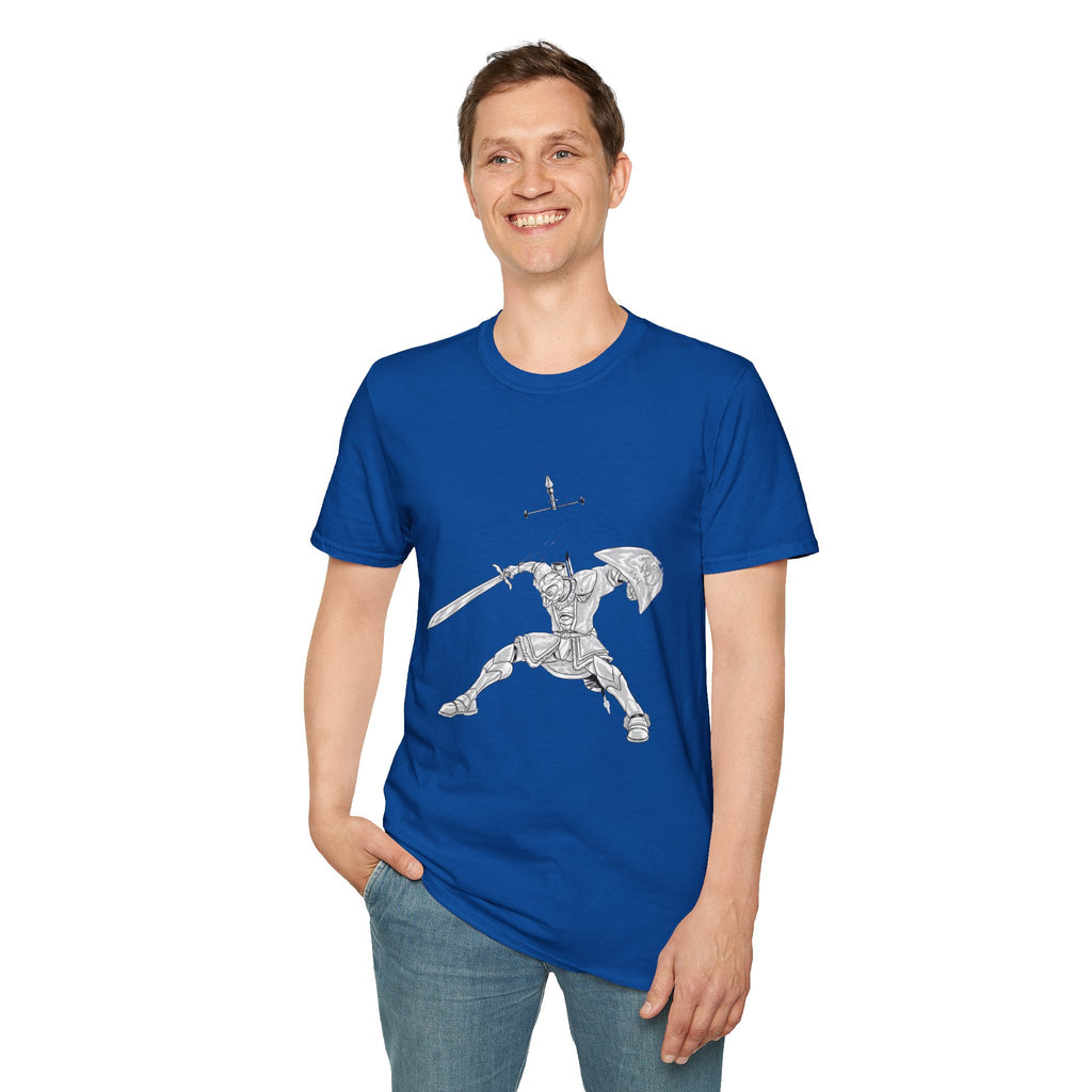 Knight Sword T-Shirt — Fantasy Armored Warrior Graphic Tee