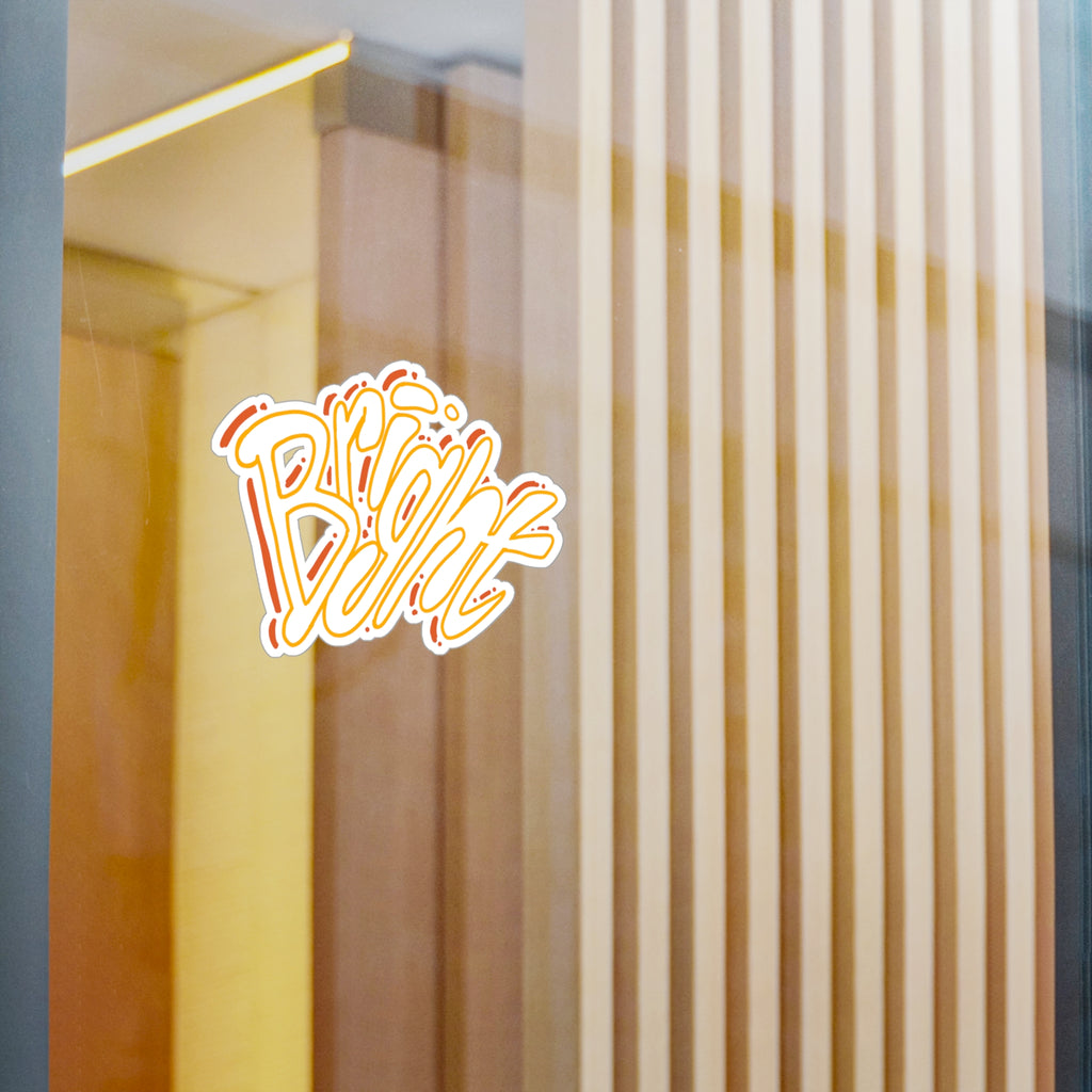 'Bright' Yellow Script Kiss-Cut Vinyl Decal
