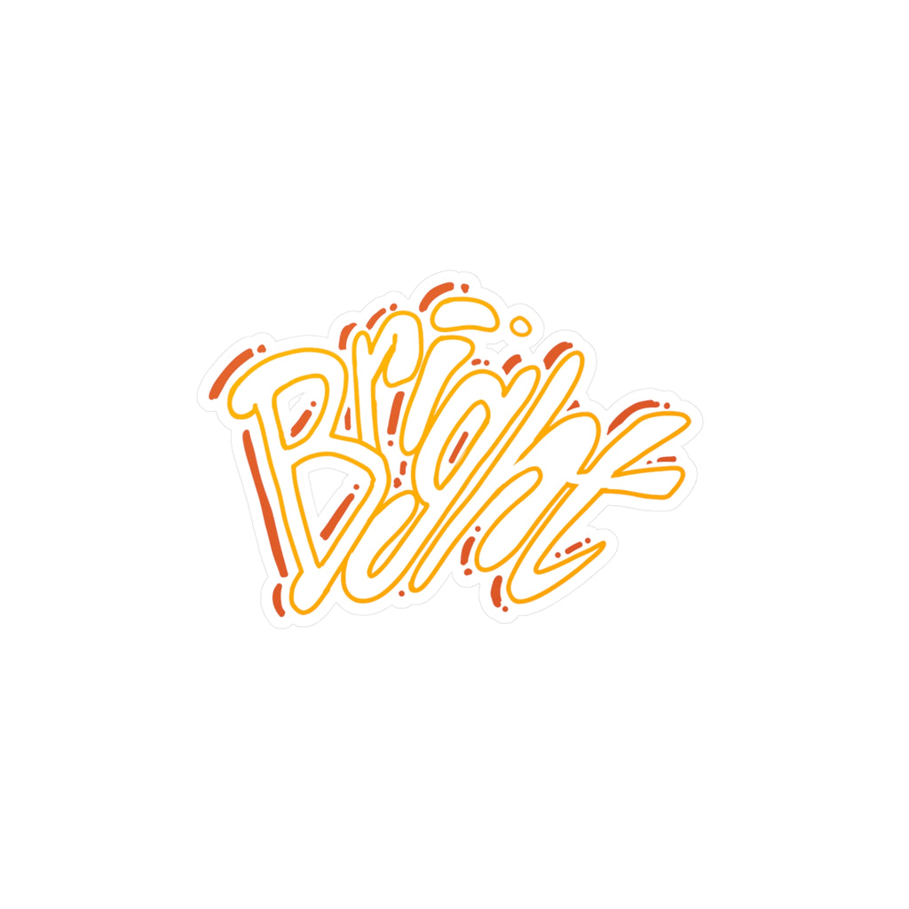 'Bright' Yellow Script Kiss-Cut Vinyl Decal