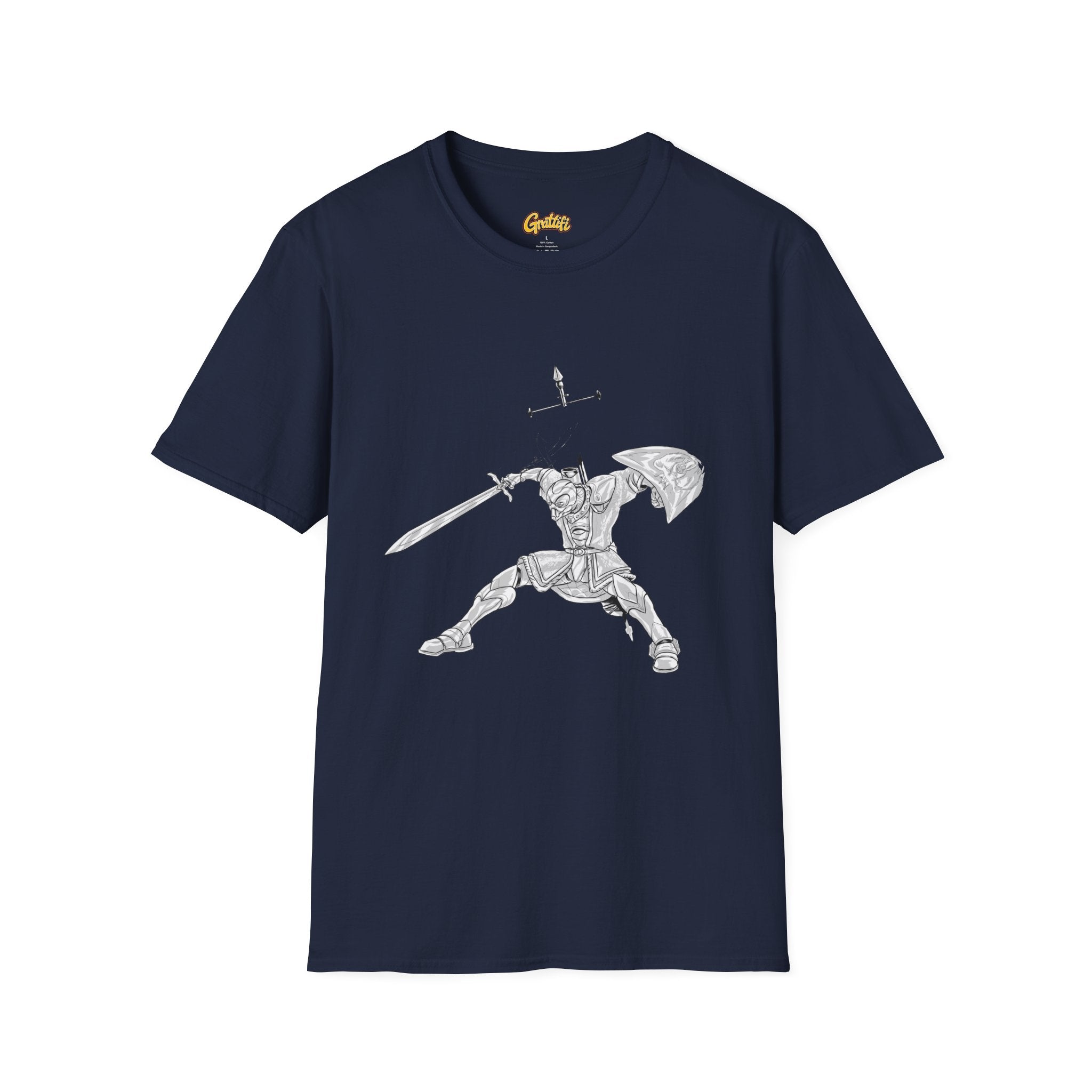 Knight Sword T-Shirt — Fantasy Armored Warrior Graphic Tee