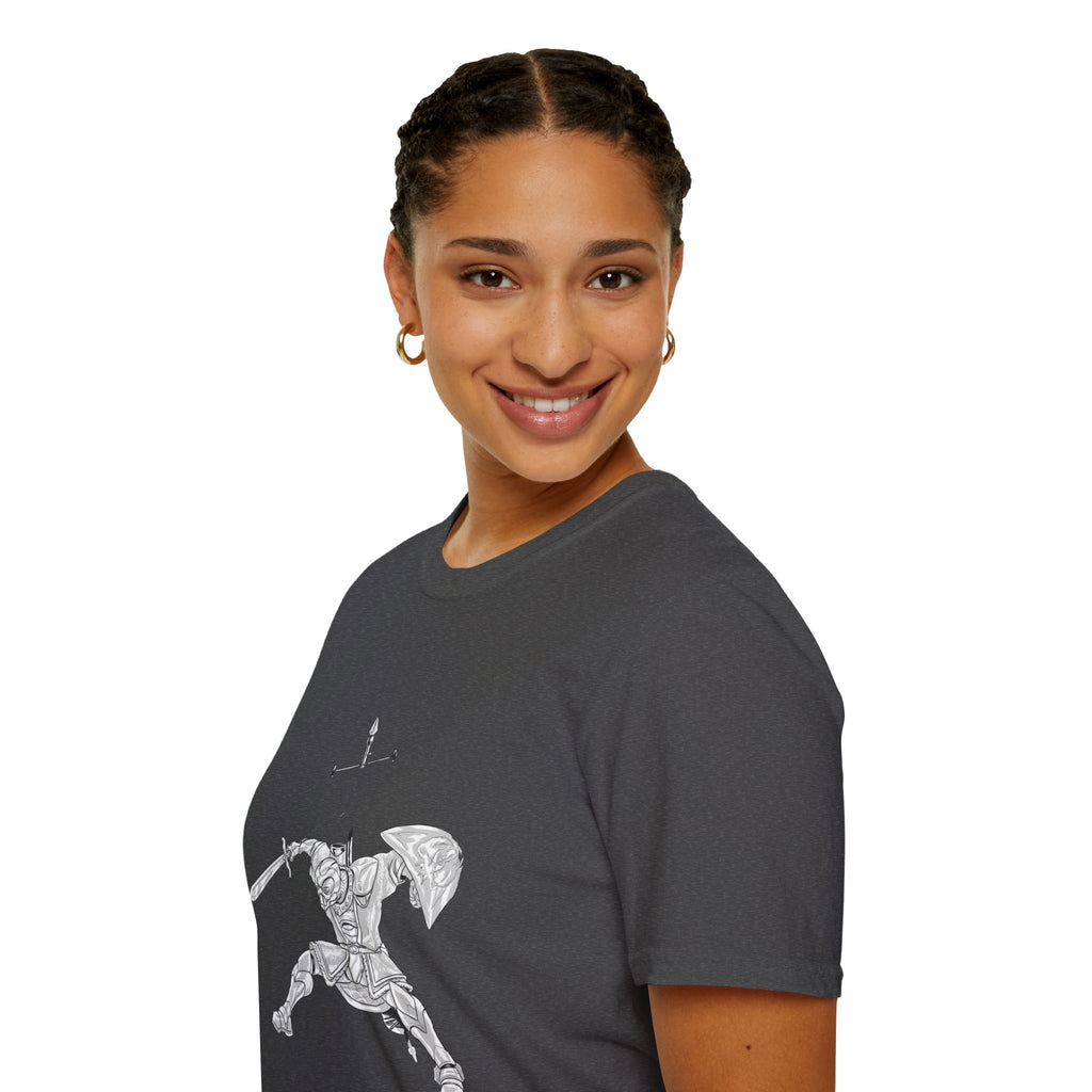 Knight Sword T-Shirt — Fantasy Armored Warrior Graphic Tee