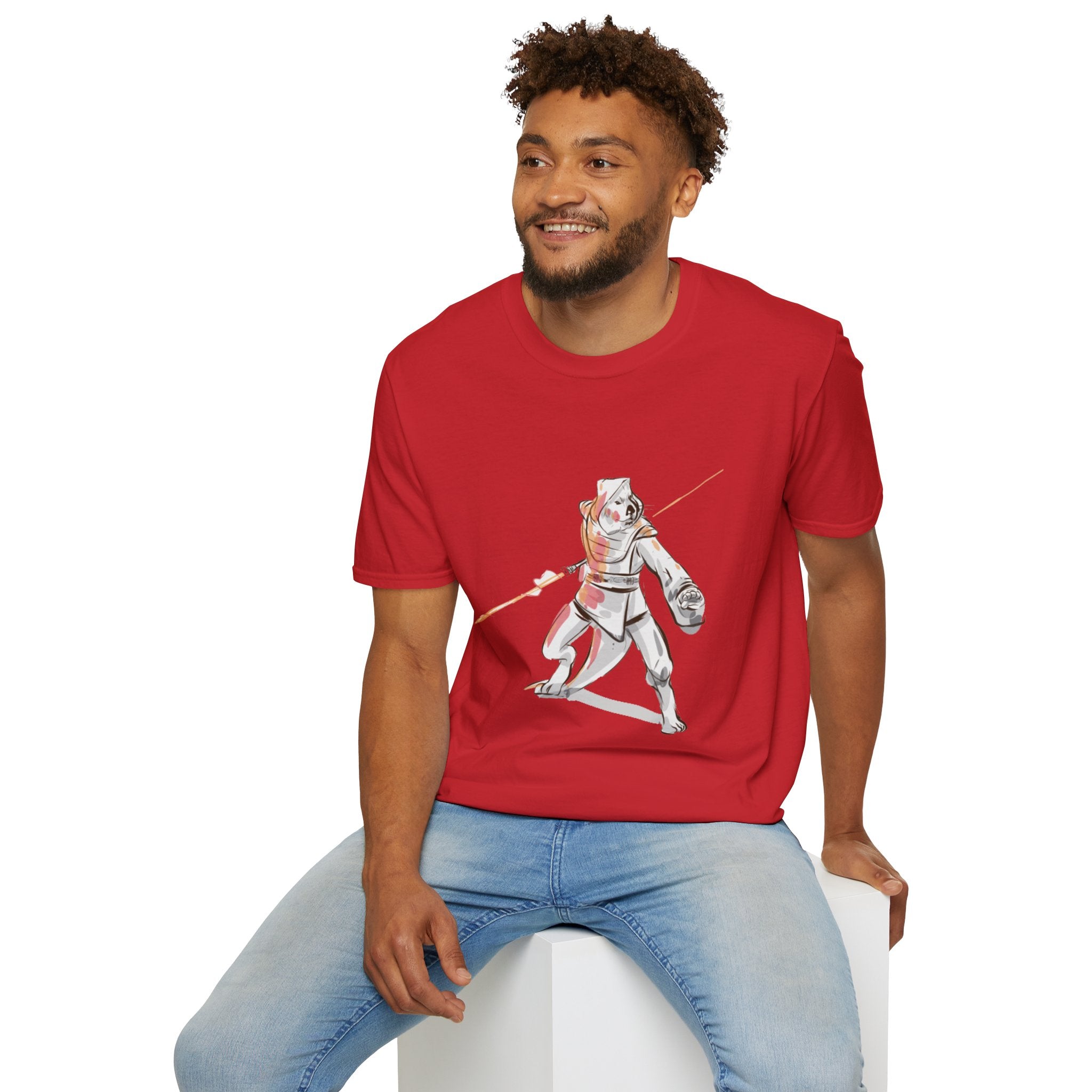 Knight Warrior Tee — Sci-Fi Illustration with energy sword