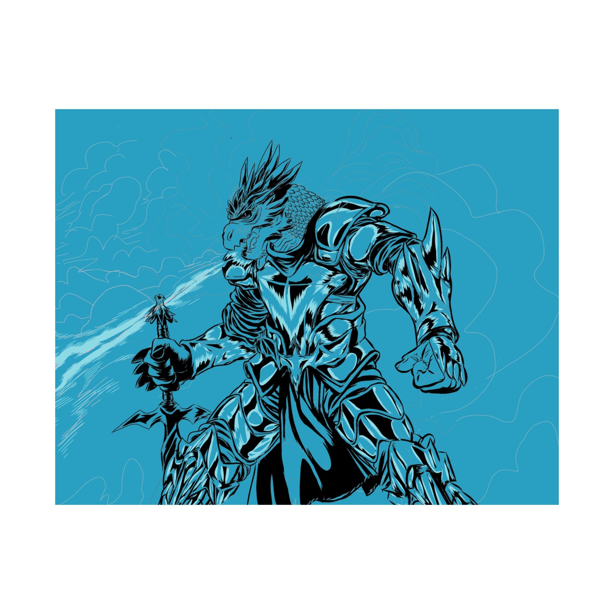 Dragonborn Warrior | Matte Poster
