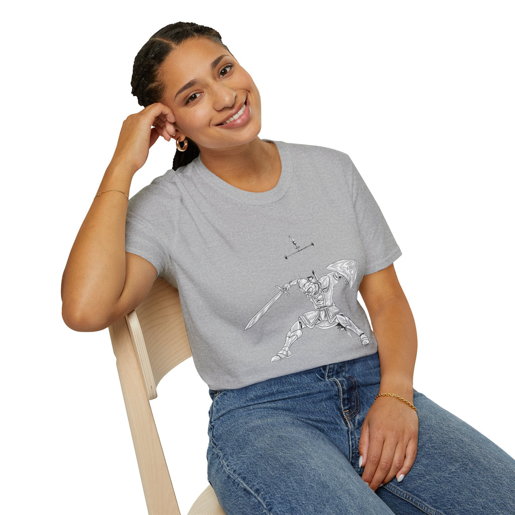 Knight Sword T-Shirt — Fantasy Armored Warrior Graphic Tee