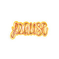 Pause Script Sticker — Retro Orange Handlettered Kiss-Cut Decal for Laptops & Journals