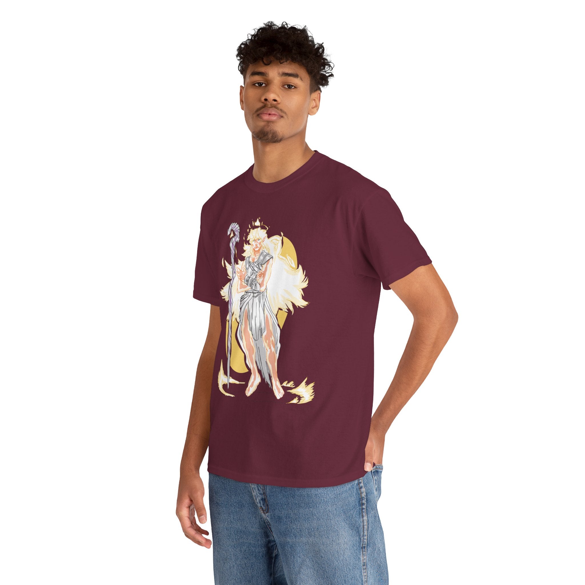 Flameborne Sorcerer Graphic Tee — Fantasy Mage Fire Sorcerer Shirt