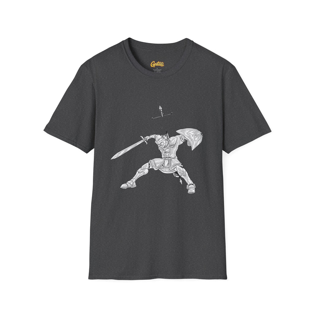 Knight Sword T-Shirt — Fantasy Armored Warrior Graphic Tee