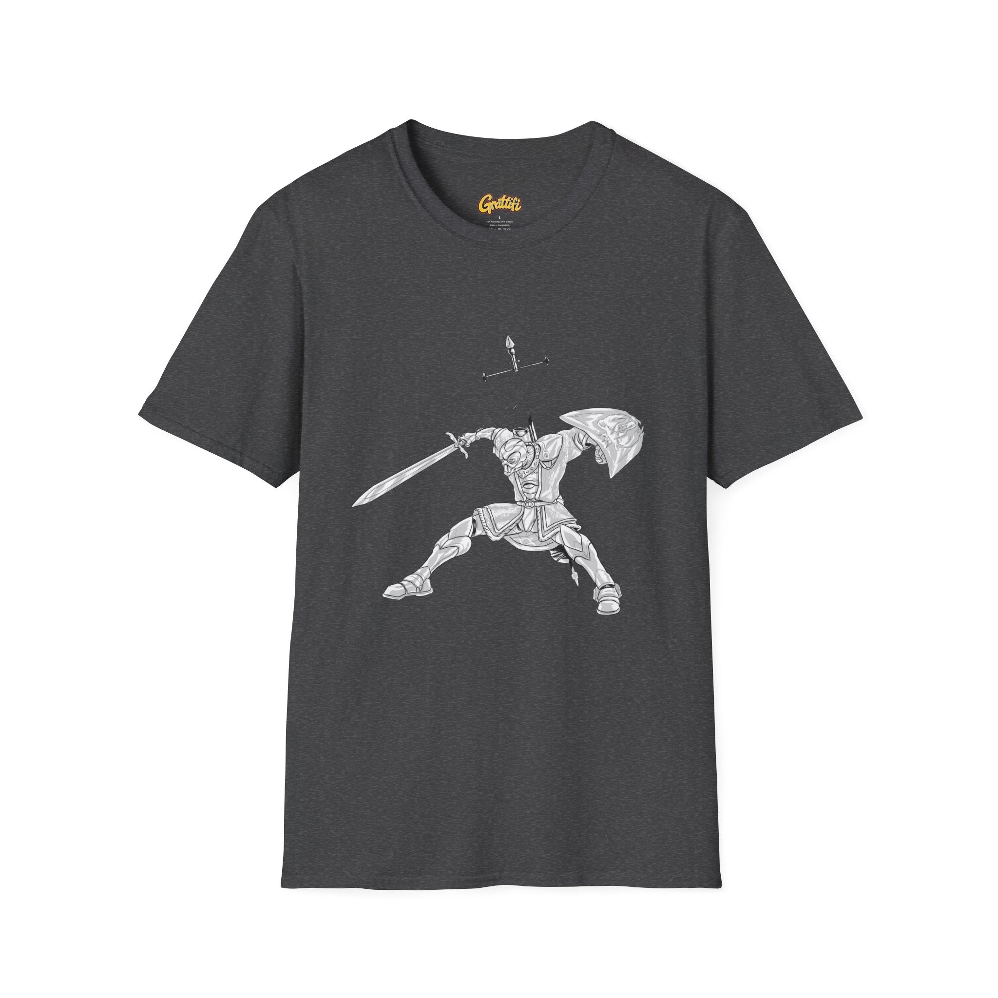 Knight Sword T-Shirt — Fantasy Armored Warrior Graphic Tee